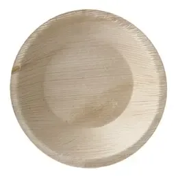 Palm Leaf Trays "Pure" Round 300ml Ø 15 x 3cm - Horecavoordeel.com