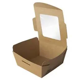 Salad Bowl 350ml Cardboard PLA "100% FAIR" 90 x 90 x 45mm  - Horecavoordeel.com