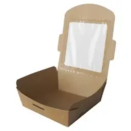 Salad Bowl 650ml Cardboard PLA "100% FAIR" 120 x 120 x 45mm  - Horecavoordeel.com