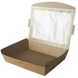 Salad Bowl 1500ml Cardboard PLA "100% FAIR" 210 x 160 x 45mm  - Horecavoordeel.com