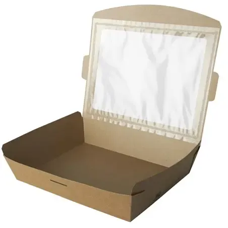 Salad Bowl 1500ml Cardboard PLA "100% FAIR" 210 x 160 x 45mm  - Horecavoordeel.com