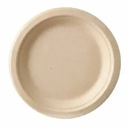 Plates made of Sugarcane "Pure" 1-compt. Ø 150 x 20mm Natural - Horecavoordeel.com