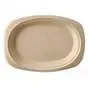 Plates made of Sugarcane "Pure" Oval 230 x 160 x 20mm Natural - Horecavoordeel.com