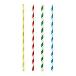 Milkshake Paper Straws "Pure" Ø 8mm x 21cm Colour variables "Stripes" - Horecavoordeel.com