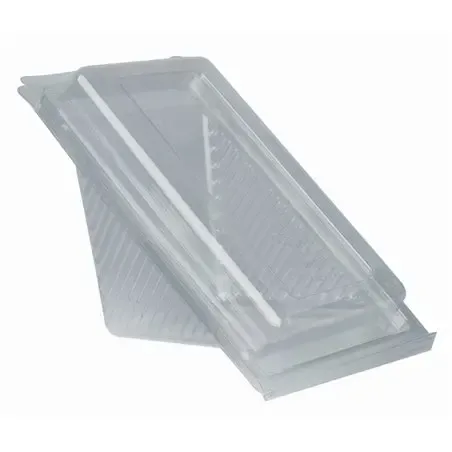 Sandwichbox  PLA with Hinged Lid "Pure" Rectangular 70 x 100 x 178mm Transparent medium - Horecavoordeel.com