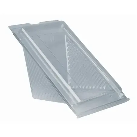Sandwichbox  PLA with Hinged Lid "Pure" Rectangular 90 x 111 x 190mm Transparent large - Horecavoordeel.com