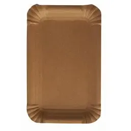 Cardboard Plates "Pure" Rectangular 100 x 160mm Brown - Horecavoordeel.com