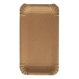 Cardboard Plates "Pure" Rectangular 110 x 175mm Brown - Horecavoordeel.com