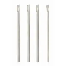 Straws With spoon Paper "Pure" Ø 8mm x 20cm White - Horecavoordeel.com