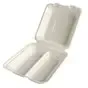 Menuboxes Sugarcane "Pure" Rectangular 2-compt. 220 x 200 x 77mm White - Horecavoordeel.com