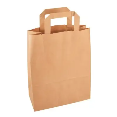Carrier Bags Paper Brown 220 x 100 x 280mm -Horecavoordeel.com-
