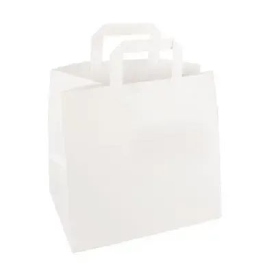 Carrier Bags Paper White 220 x 100 x 280mm -Horecavoordeel.com-