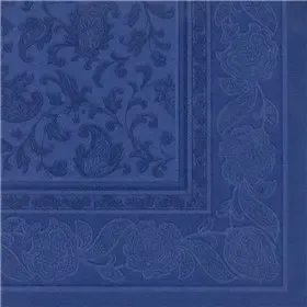 Napkins Dark Blue "Ornaments" "ROYAL Collection" 1/4 Fold 400 x 400mm -Horecavoordeel.com-