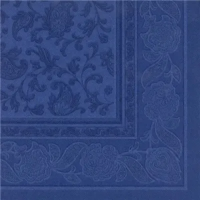 Napkins Dark Blue "Ornaments" "ROYAL Collection" 1/4 Fold 400 x 400mm -Horecavoordeel.com-