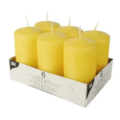 Pillar candles Golden yellow Ø 60 x 115mm -Horecavoordeel.com-