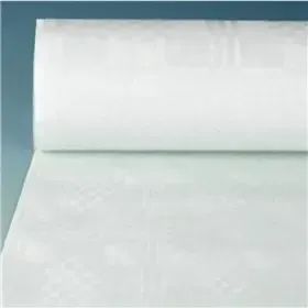 Tablecloth Paper Roll White With Damask Print 100 x 1.2 meters -Horecavoordeel.com-
