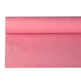 Tablecloth Paper Roll Pink With Damask Print 8 x 1.2 meters -Horecavoordeel.com-