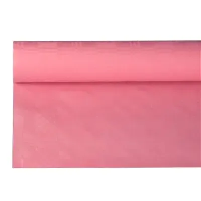 Tablecloth Paper Roll Pink With Damask Print 8 x 1.2 meters -Horecavoordeel.com-