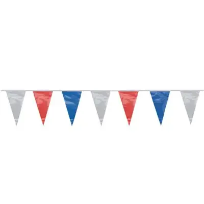 Pennant Garland Foil Blue White Red Water Resistant 4 Meters -Horecavoordeel.com-