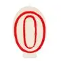 Birthday Candles Number "0" White With Red Edge 73mm -Horecavoordeel.com-