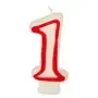 Birthday Candles Number "1" White With Red Edge 73mm -Horecavoordeel.com-
