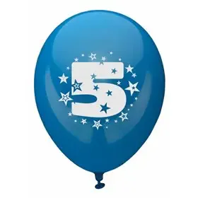 Balloons Number "5" Colors Assortment (Suitable for Helium) Ø 250mm -Horecavoordeel.com-
