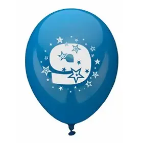 Balloons Number "9" Colors Assortment (Suitable for Helium) Ø 250mm -Horecavoordeel.com-