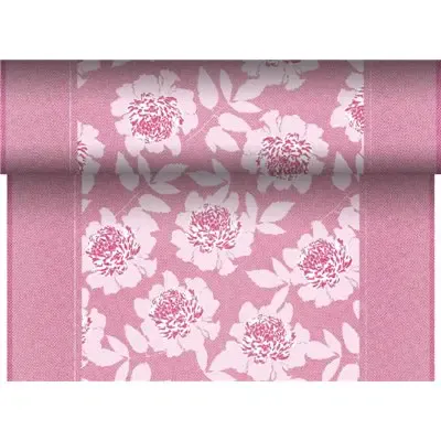 Table Runner Fuchsia "Adele" "Textile Character" From Pulp Viscose And Tissue Mix "ROYAL Collection" 24m x 400mm -Horecavoordeel