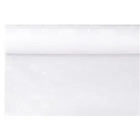 Tablecloth Paper Roll White With Damask Print 6 x 1.2 meters -Horecavoordeel.com-