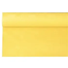 Tablecloth Paper Roll Yellow With Damask Print 6 x 1.2 meters -Horecavoordeel.com-