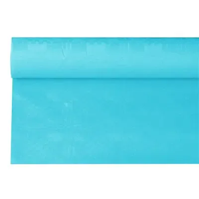 Tablecloth Paper Roll Turquoise With Damask Print 6 x 1.2 meters -Horecavoordeel.com-