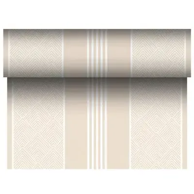 Table Runner Champagne "Elegance" "Textile Character" From Pulp Viscose And Tissue Mix "ROYAL Collection" 24m x 400mm -Horecavoo