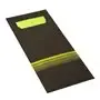 Cutlery Bags Black Lime Green "Stripes" 200 x 85mm Including 2-Layer Colored Napkin 330 x 330mm -Horecavoordeel.com-