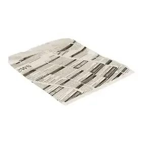Hamburger Bags "Newsprint" Pergament Paper Greaseproof 160 x 180mm -Horecavoordeel.com-