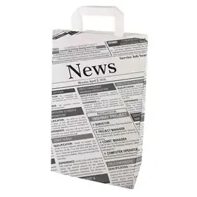 Carrier Bags Paper "Newsprint" 360 x 220 x 100mm -Horecavoordeel.com-