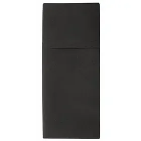 Napkins Black "Premium" With Cutlery Bag Airlaid 1/8 fold 400 x 480mm -Horecavoordeel.com-