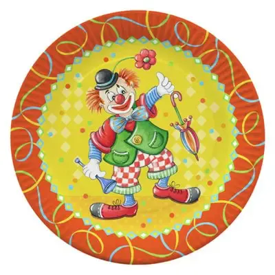 Plates Cardboard Round "Clown" Ø 230mm -Horecavoordeel.com-