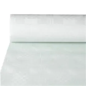Tablecloth Paper Roll White With Damask Print 50 x 0.8 meter