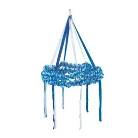 Decoration Wreath Paper "Bavarian Blue" Fire Retardant Ø 750mm