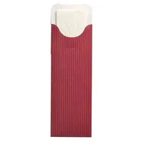 Cutlery Bags Bordeaux "Lines" 235 x 73mm Including 2-Layer White Napkin 330 x 330mm