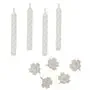 Birthday Candles White With Holders 60mm