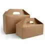 Meal Box With Handle Cardboard Brown 228 x 122 x 97mm Horecavoordeel.com