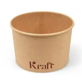 Salad bowl 230 ml Kraft Brown Cardboard Ø 92mm