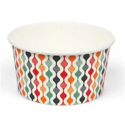 Ice Cups 150ml 4 Oz Colored Cardboard "Retro" Ø 92 x 47mm