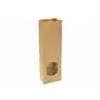 Sealable Brown Kraft Block bottom bag With Window 105+65x298mm
