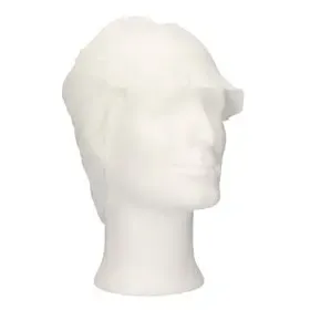 CMT Cap With Peak - Snood Cap PP Non Woven White Size XL