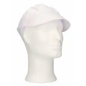 CMT Peaked Cap and Hair Catcher Polyester Cotton Crown White Size XL