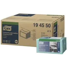 Tork Colored Long Lasting Folded Cleaning Cloth 1-ply Green 38.5x30cm -Horecavoordeel.com-