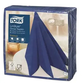 Tork LinStyle Dinner Napkin Premium 1-ply Dark Blue 39x39cm ¼-fold -Horecavoordeel.com-