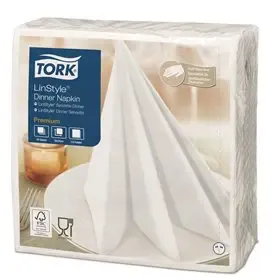 Tork LinStyle Dinner Napkin Premium 1-ply White 39x39cm ¼-fold -Horecavoordeel.com-
